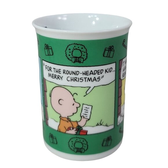 2/$15 Danbury Mint Peanuts Christmas Mug Green December Calendar Charlie Brown - Picture 4 of 9
